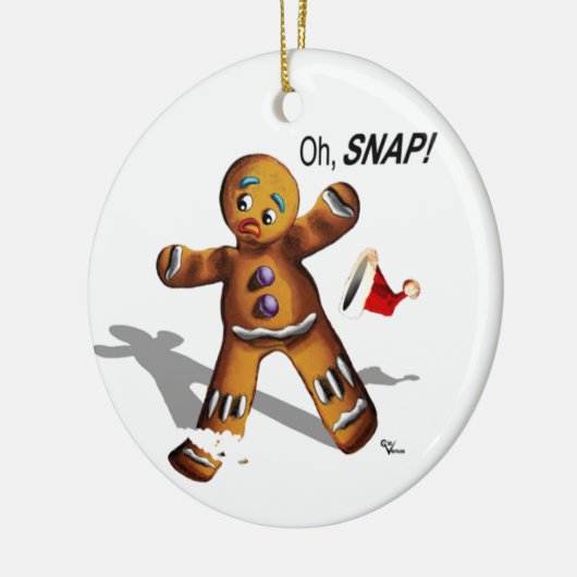 Oh rupture ! Ornement de Noël (blanc) (Gauche)