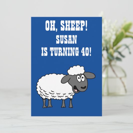 Oh schaap, iemand wordt 40 40ste verjaardag kaart (Staand voorkant)