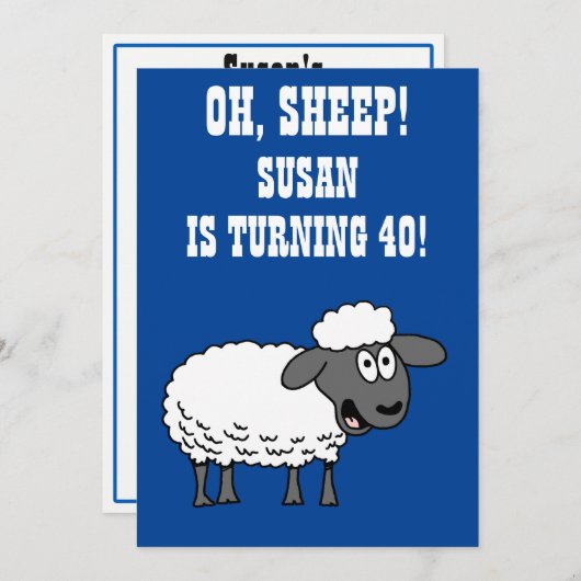 Oh schaap, iemand wordt 40 40ste verjaardag kaart (Voorkant / Achterkant)