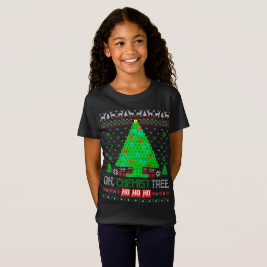 Oh Scheikundige Boom Kerst Chemie Wetenschap Perio T-shirt (Voorkant volledig)