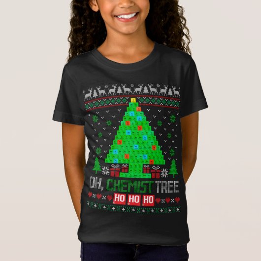 Oh Scheikundige Boom Kerst Chemie Wetenschap Perio T-shirt (Voorkant)