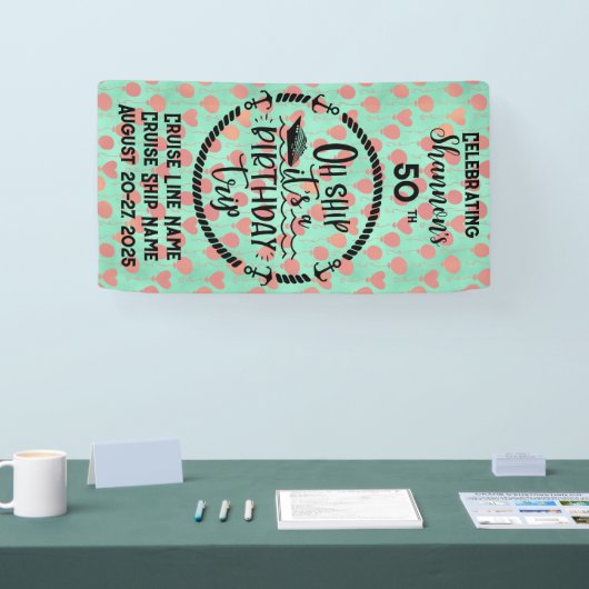 Oh schip het is een verjaardagsreis cruise deur spandoek (Beurs)