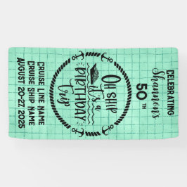 Oh schip het is een verjaardagsreis cruise deur spandoek