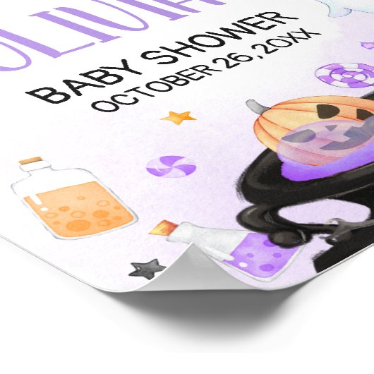 Oh Sheet Boo-y Halloween Baby shower Welkom Poster (Hoek)