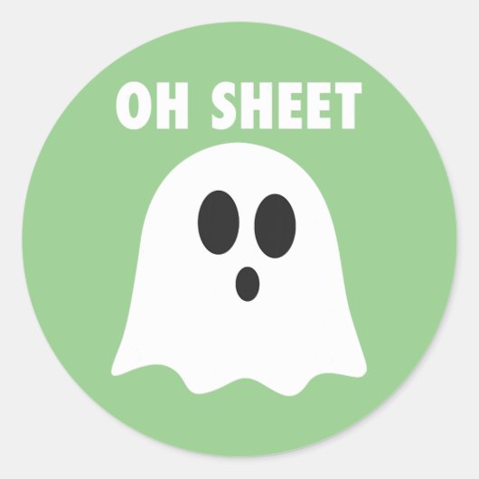 Oh Sheet - Humoristische Halloween Spin Oh Sheet M Ronde Sticker (Voorkant)