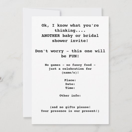 "Oh, shit!" uitnodiging (Achterkant)