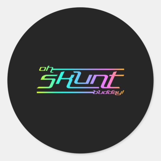 Oh Skunt Budday Guyana Slang Ronde Sticker (Voorkant)