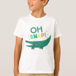 Oh Snap Alligator Crocodile Birthday Kids T-shirt<br><div class="desc">Oh Snap Alligator Crocodile Jungle Birthday Kids T-shirt design par itsy Belle Studio</div>