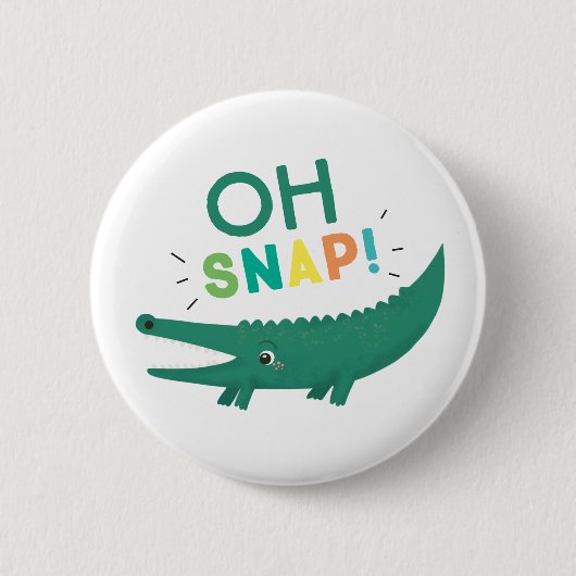 Oh Snap Alligator Crocodile Birthday party Button (Voorkant)