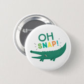 Oh Snap Alligator Crocodile Birthday party Button (Voorkant /achterkant)