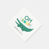 Oh Snap Alligator Crocodile Verjaardagsfeestje ser Servet (Hoek)