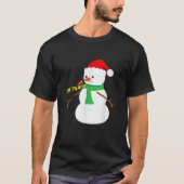 Oh Snap Broken Nose Arm Snowman Christmas T Shirt (Voorkant)