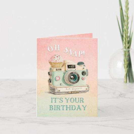 Oh Snap | Camera Birthday Kaart (Voorkant)
