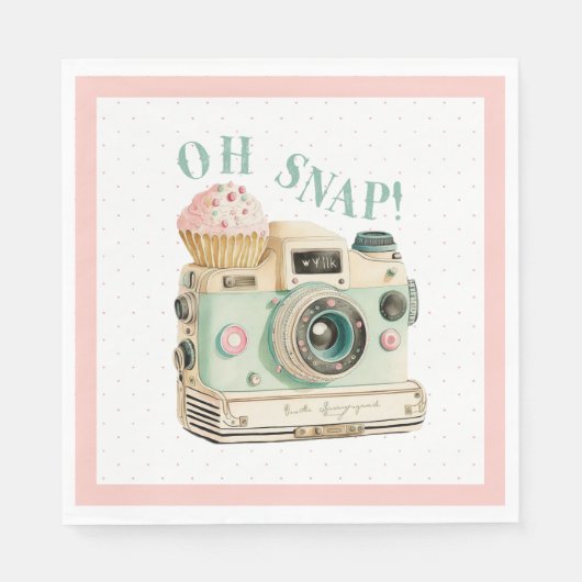 Oh Snap | Camera Birthday Servet (Voorkant)