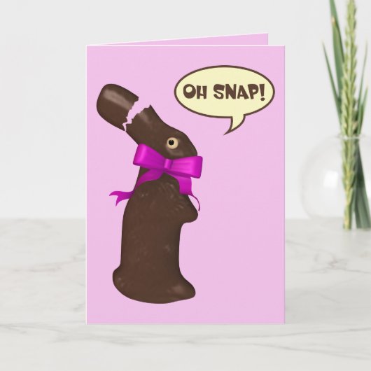 Oh Snap Chocolate Bunny Easter Feestdagen Kaart (Voorkant)
