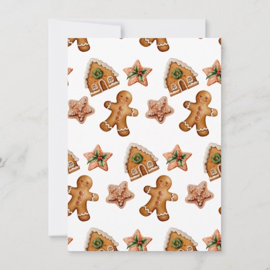 Oh Snap Christmas Cookie Exchange Gingerbread Kaart (Achterkant)