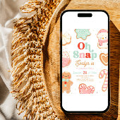 Oh Snap Christmas Cookie Verjaardag Uitnodiging