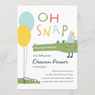 Oh Snap Crocodile Invitation