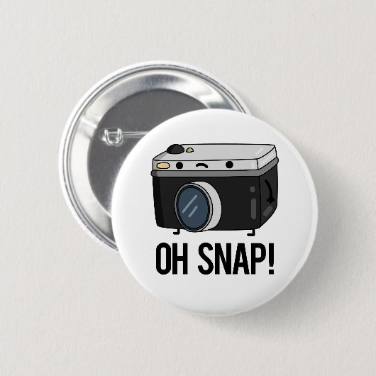 Oh Snap Funny Camera Pun Ronde Button 5,7 Cm (Voorkant /achterkant)