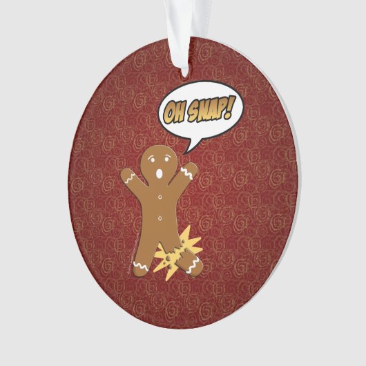 Oh Snap Funny Kerstmis Gingerbrood Man Broken Leg Ornament (voorkant)