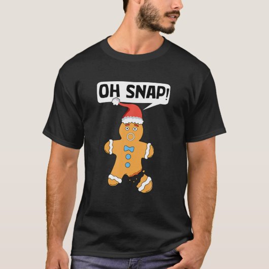Oh Snap Funny Kerstmis Gingerbrood Man Broken Leg T-shirt (Voorkant)