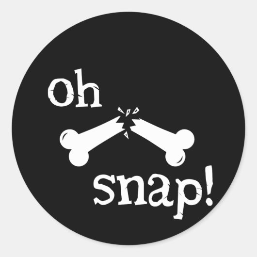 Oh Snap Funny Radiology Broken Bone Ronde Sticker (Voorkant)