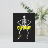 Oh Snap, Funny Skeleton Halloween Briefkaart (Staand voorkant)