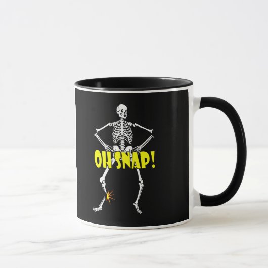 Oh Snap, Funny Skeleton Halloween Mok (Rechts)