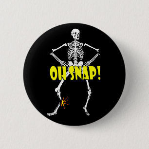 Oh Snap, Funny Skeleton Halloween Ronde Button 5,7 Cm