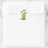 Oh Snap Funny Snapping Crocodile Pun Ronde Sticker (Tas)