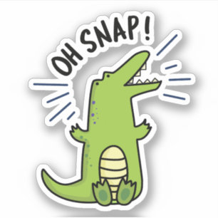Oh Snap Funny Snapping Crocodile Pun Sticker