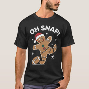 Oh Snap Gebruikte peperkoek voetbal Kerstmis peper T-shirt