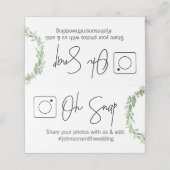 OH SNAP Gevouwen tafelkaart #hashtag (Buitenkant ongevouwen)