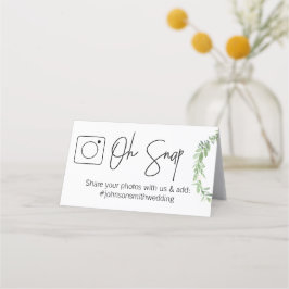 OH SNAP Gevouwen tafelkaart #hashtag