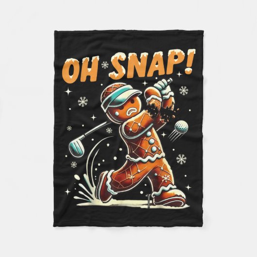 Oh Snap Gingerbread Golfer Golf Christmas Golfing  Fleece Deken (Voorkant)