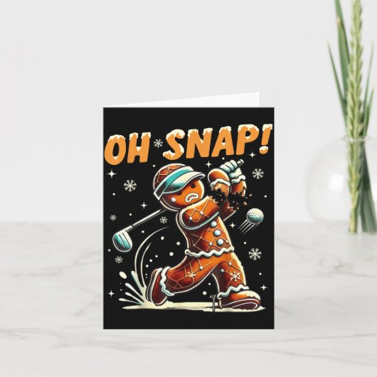 Oh Snap Gingerbread Golfer Golf Christmas Golfing  Kaart (Voorkant)