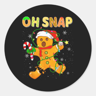 Oh Snap Gingerbread Kerstmis Kerstmis Familie Vaka Ronde Sticker