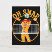 Oh Snap Gingerbread Man Christmas Volleyball Kaart (Voorkant)