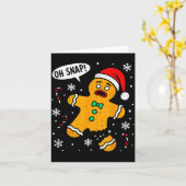 Oh Snap Gingerbread Man Christmas Xmas Cookie Baki Kaart (Gele Bloem)