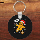 Oh Snap Gingerbread Man Christmas Xmas Cookie Baki Sleutelhanger (Voorkant)