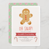 Oh Snap Gingerbread Man Kids Verjaardag Kaart (Voorkant / Achterkant)