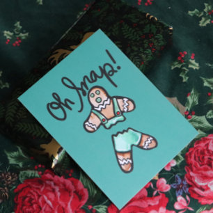 Oh Snap Gingerbread Man kunst Kerst Humor Briefkaart