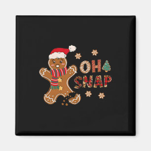 Oh Snap Gingerbread Man Merry Christmas Pajam Magneet