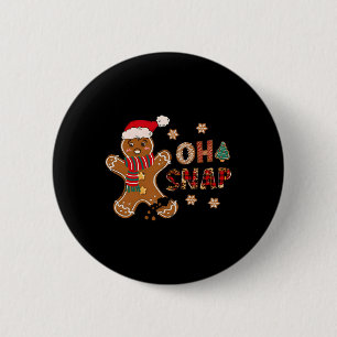 Oh Snap Gingerbread Man Merry Christmas Pajam Ronde Button 5,7 Cm