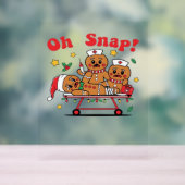 Oh Snap Gingerbread School Nurse Christmas Classic Acryl Bord (Neutraal)
