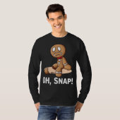 Oh Snap Gingerbrood Cookie Man Broken Leg Amputee T-shirt (Voorkant volledig)