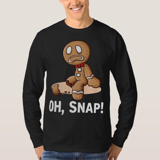 Oh Snap Gingerbrood Cookie Man Broken Leg Amputee T-shirt (Voorkant)