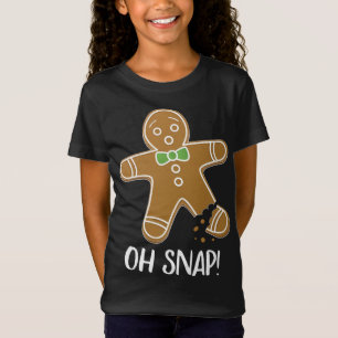 Oh Snap Gingerbrood Man Cookie Broken Leg Funny T-shirt