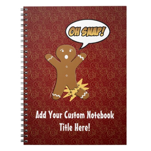 Oh Snap, Gingerbrood Man met Broken Leg Notitieboek (Voorkant)