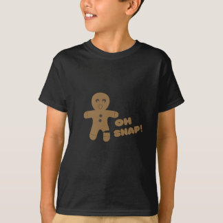 oh snap, gingerbrood man, vrolijke kerstmis t-shirt
